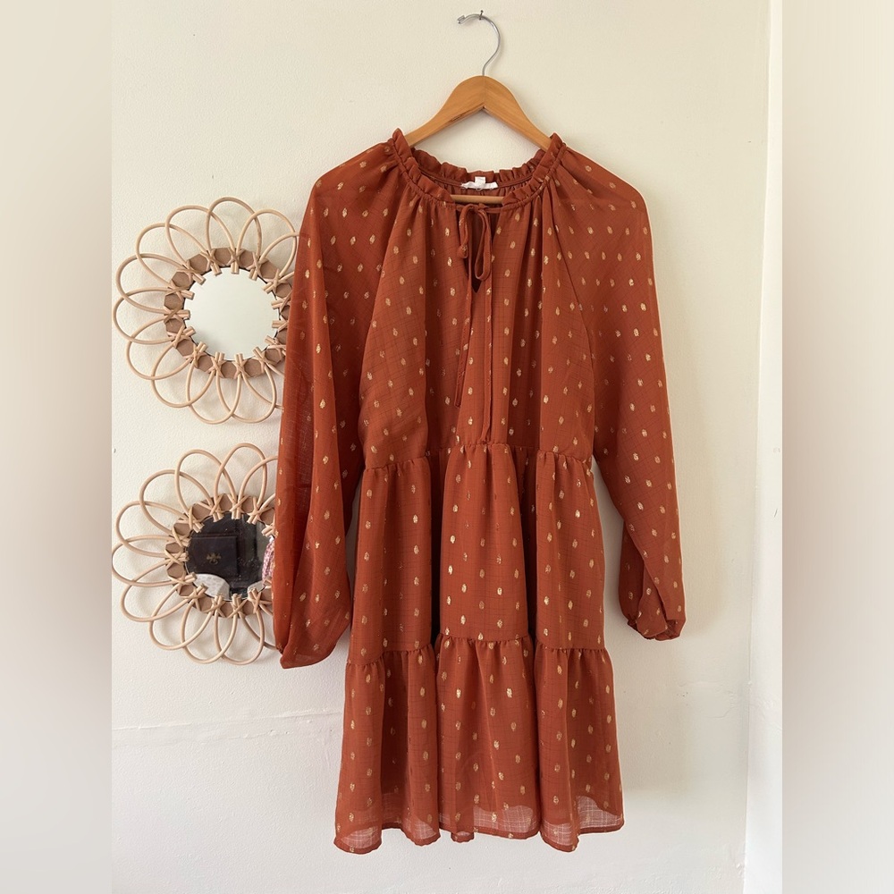 blu pepper Lantern Sleeve Dress